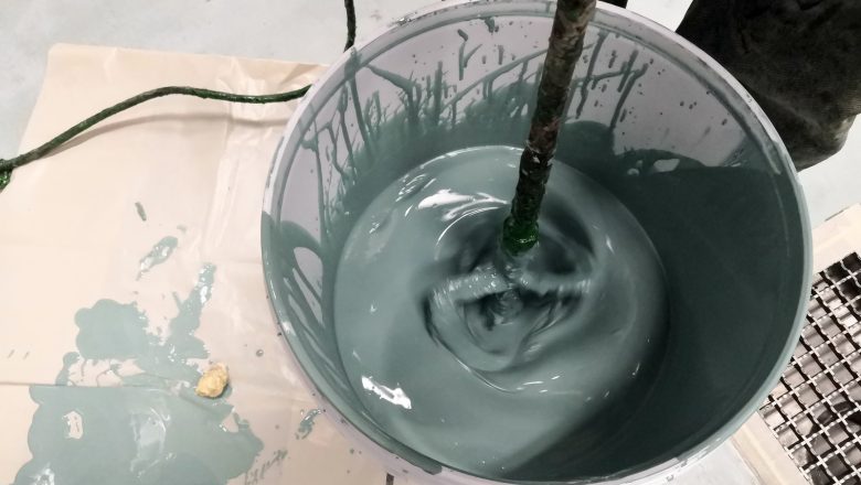 Mixing epoxy for self leveling floor.